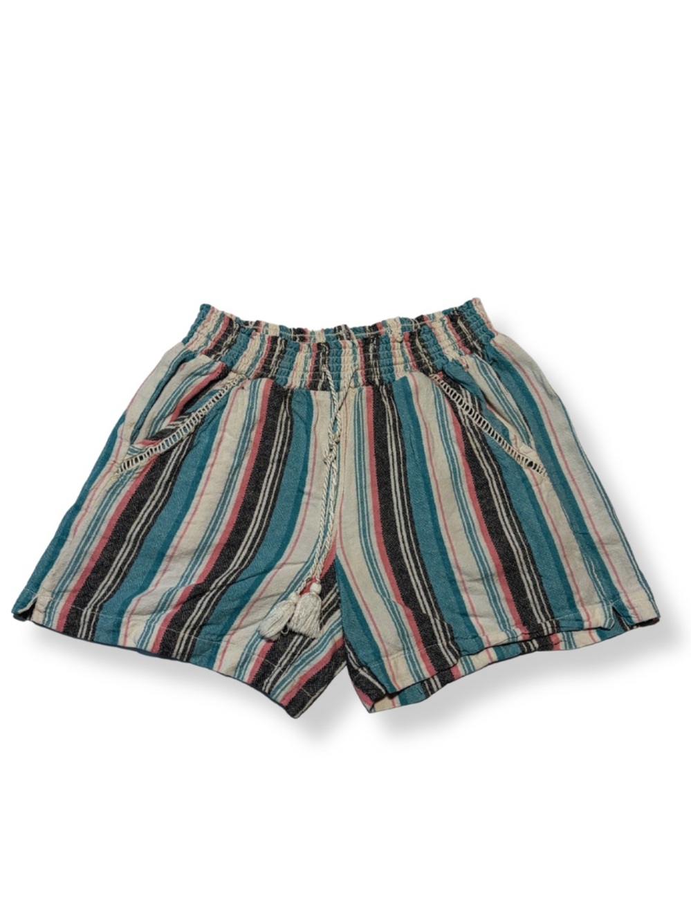 Briggs Teal, Pink & Black Striped Kids Shorts
